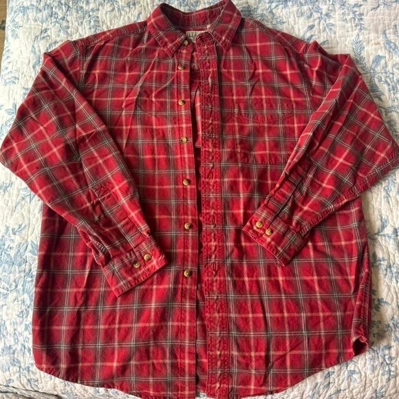 L.L.Bean Other - Red and Green Plaid L.L. Bean Button Down Long Sleeve Flannel Shirt, 100% cotton